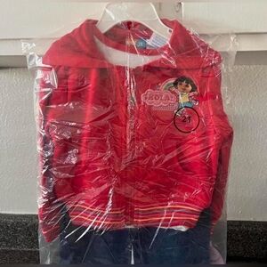Vintage Y2K Dora The Explorer 3pc Outfit Jeans Top Hoodie 2007 Nick Jr